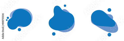 Random blob circles silhouette icon set. An arrangement of black organic shapes. Isolated on a white background.