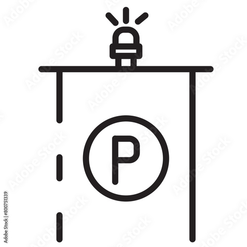 Car Park Sign Line Icon