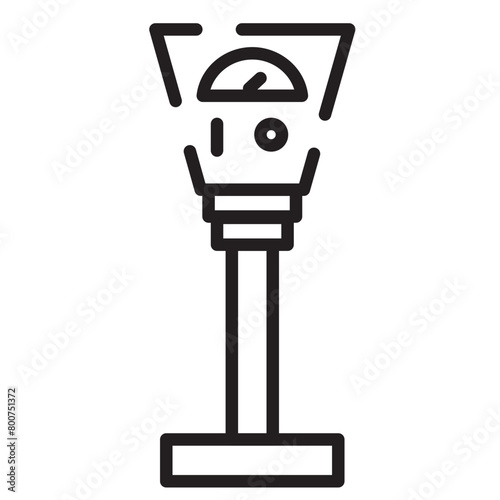 City Meter Parking Line Icon