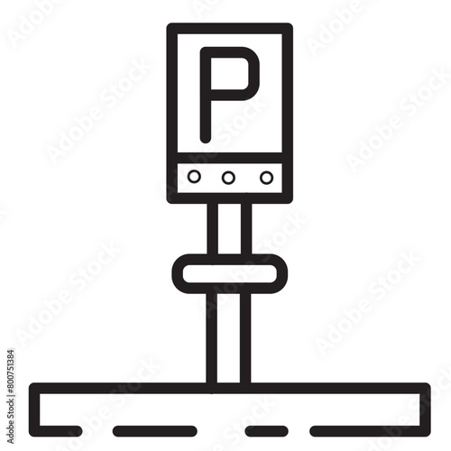 City Meter Parking Line Icon