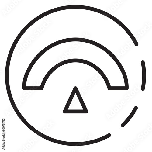 Car Clock Meter Line Icon