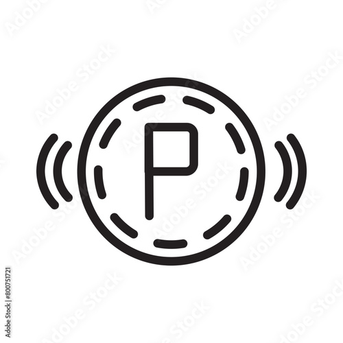 Car Lights Parking Line Icon