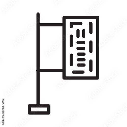 City Parking Sign Line Icon