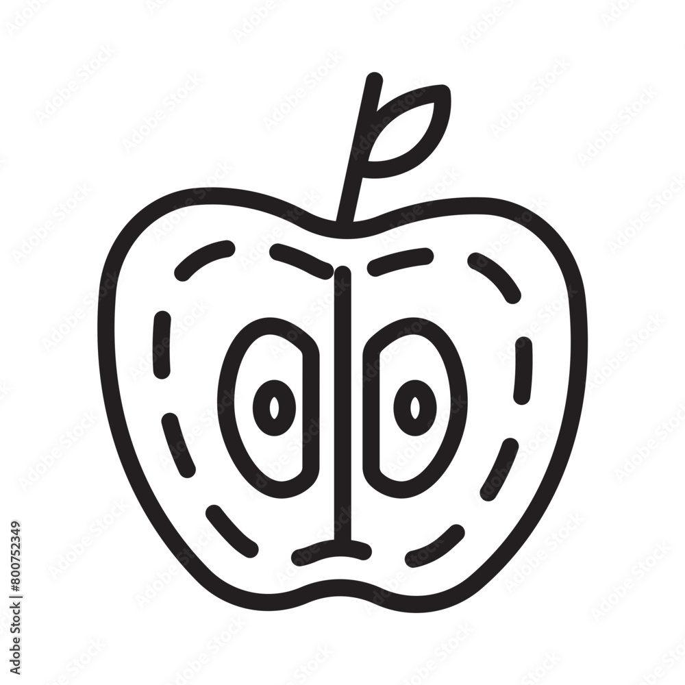 Obraz premium Day Fruit Apple Line Icon