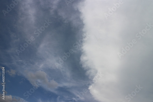 Blue sky and White cloud nature background.