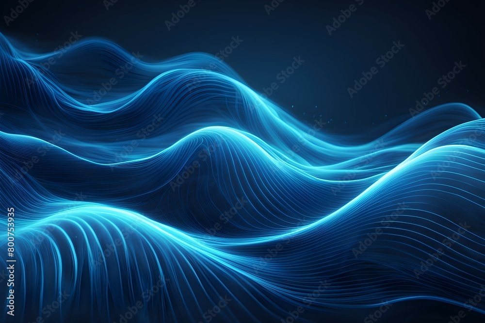 The image is a blue wave with a lot of detail The image is a blue wave with a lot of detail