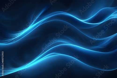 The image is a blue wave with a dark background