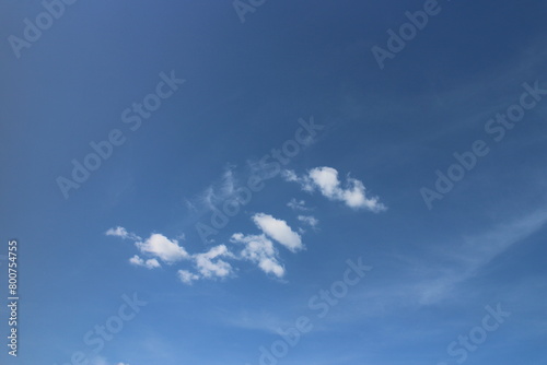 Blue Sky background with tiny Clouds. Panorama background.