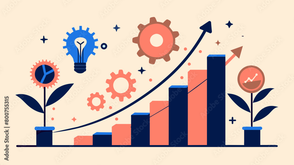 Advancement Concept Vector Graphic, Progression Curve Illustration Advancement Concept Vector Graphic, Progression Curve Illustration
