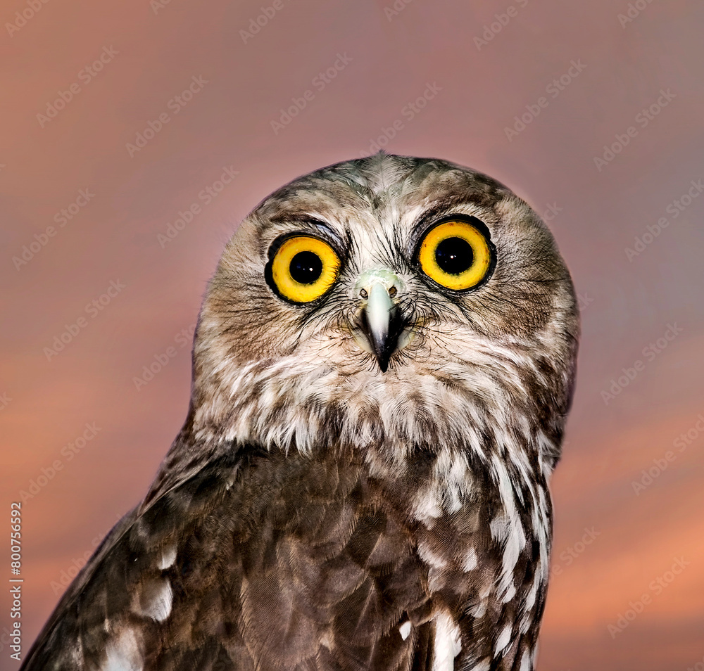 Close up of a barking owl , Australia