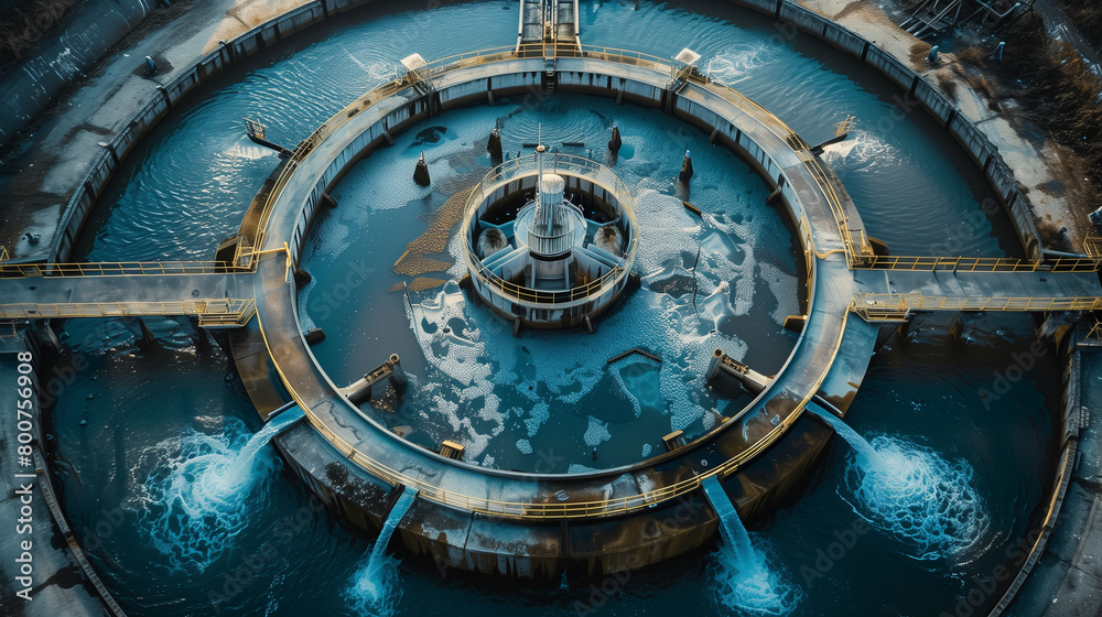 A large fountain with water flowing from it A large fountain with water flowing from it