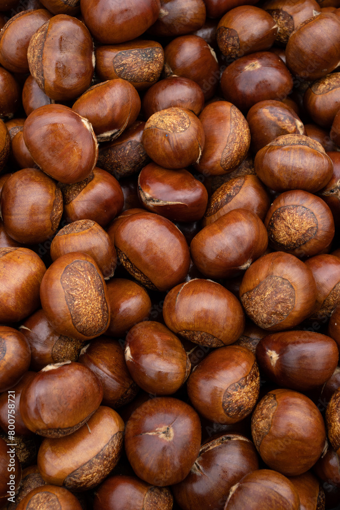 Close up roasted chestnut background. Close up roasted chestnut background.