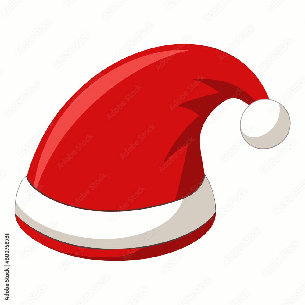 santa claus red hat, red hat vector illustration with white background santa claus red hat, red hat vector illustration with white background
