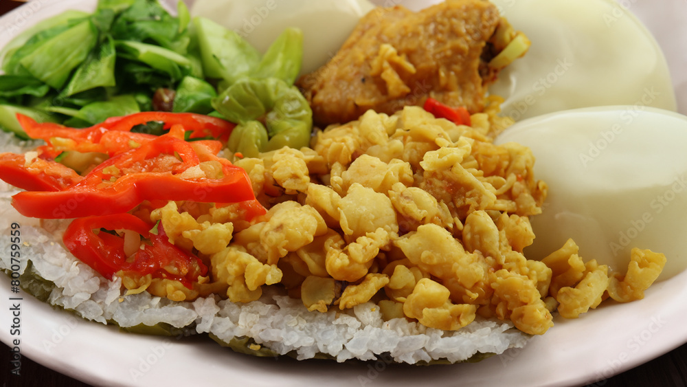 Very delicious traditional Indonesian lunch. Generative Ai Very delicious traditional Indonesian lunch. Generative Ai