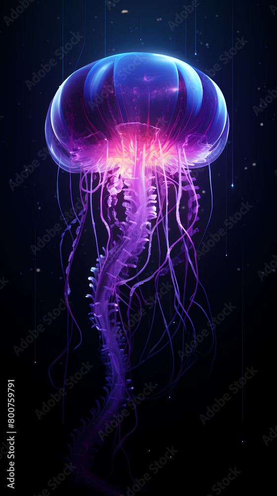 Beautiful glowing purple jellyfish Beautiful glowing purple jellyfish