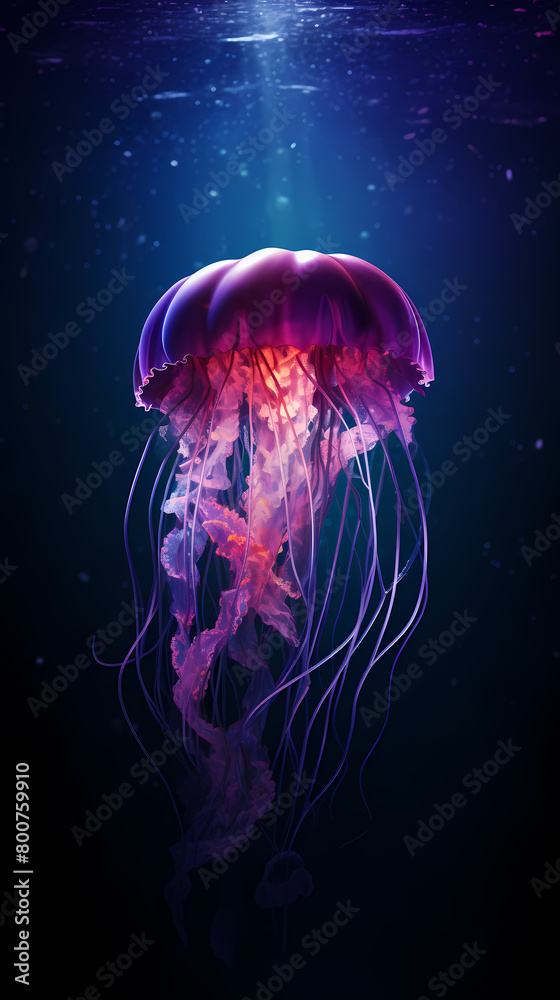 Beautiful glowing purple jellyfish Beautiful glowing purple jellyfish
