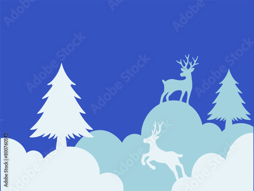 Christmas Tree Snow Background Illustration 