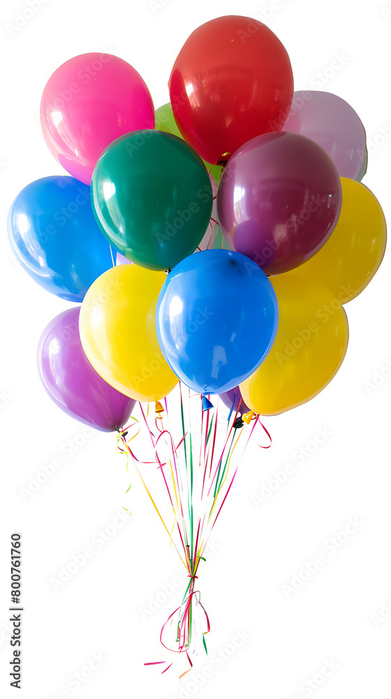 balloons isolated on a transparent PNG background, white background