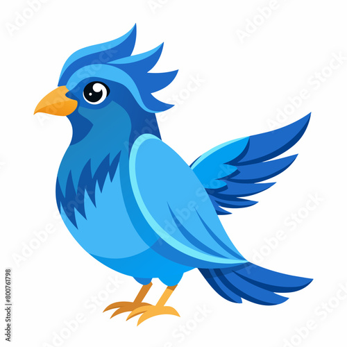 blue bird with speech bubbles, blue birds vector illustration with white background © SK kobita