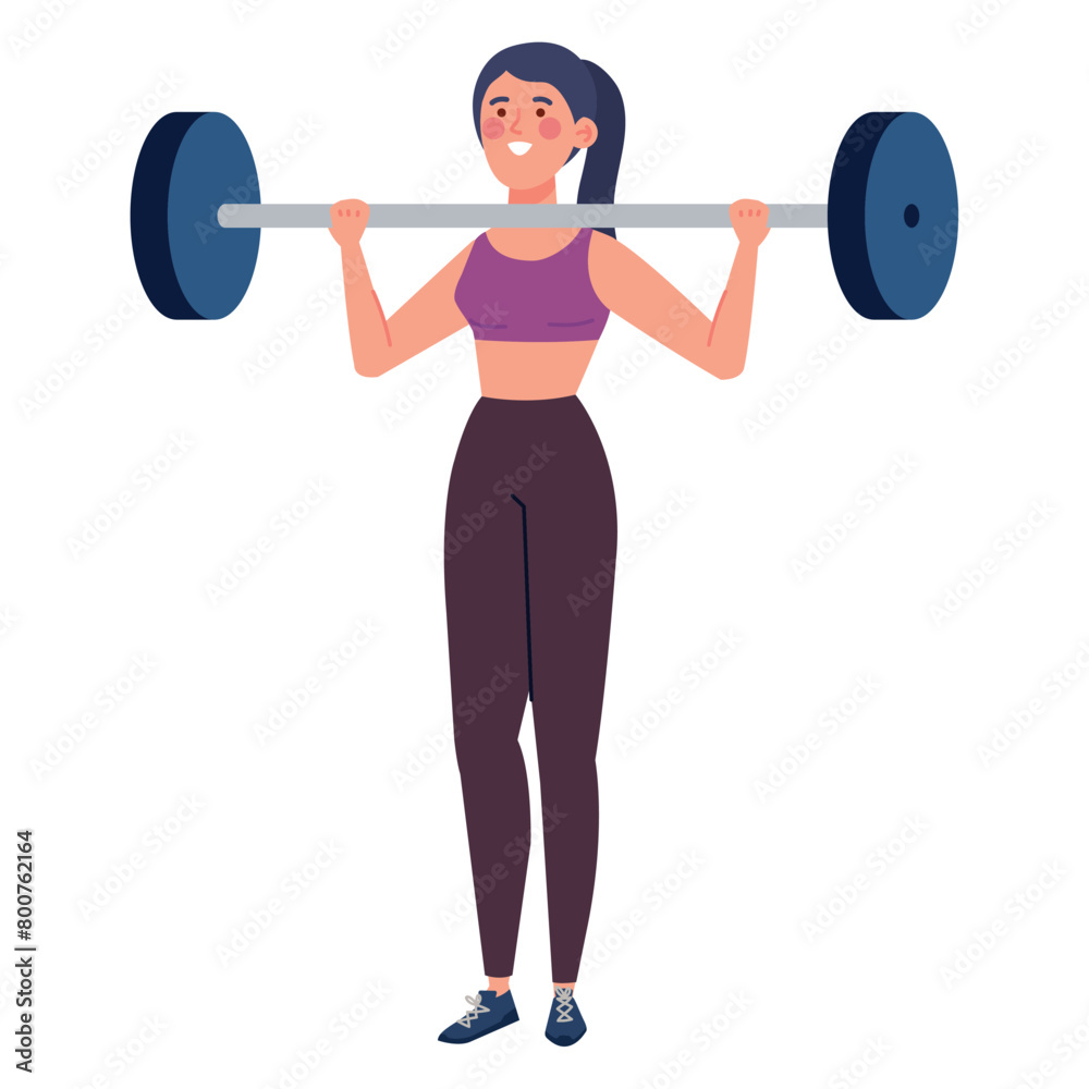 Obraz premium gym woman with weight