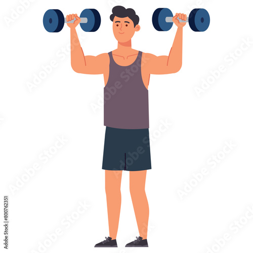 gym man with dumbbells