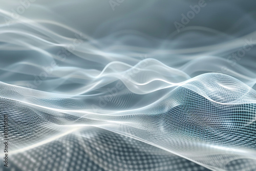 Tranquil and serene, soothing pearl fractal waves drift gracefully.