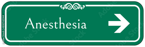 Hospital way finding sign anesthesia