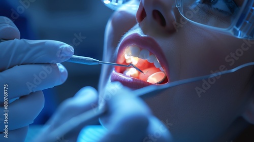 Render of a dentist performing a biopsy on suspicious gum tissue
