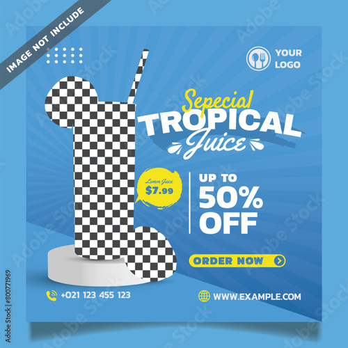 special juice social media post flyer template design