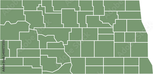 outline drawing of north dakota state map. photo