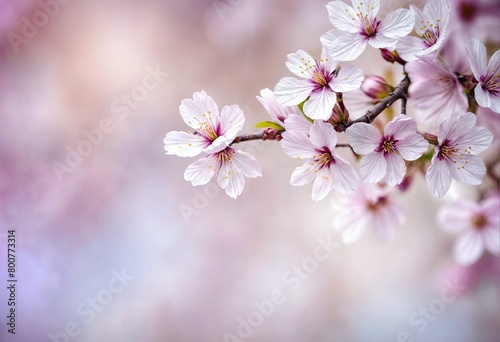 Branch Adorned with Beautiful Spring Flowers