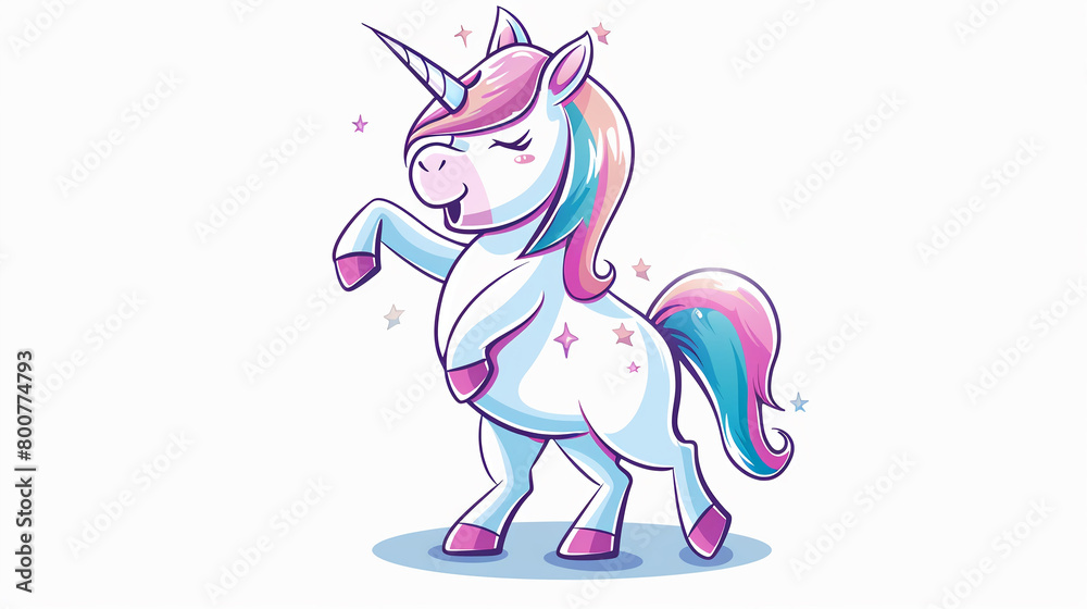 Dabbing Unicorn Cute on white background. Dabbing Unicorn Cute on white background.