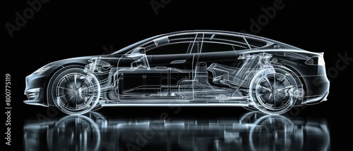 a transparent car isolated on black background