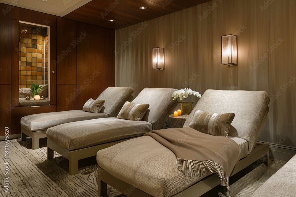 Relaxation lounge with plush chairs Relaxation lounge with plush chairs