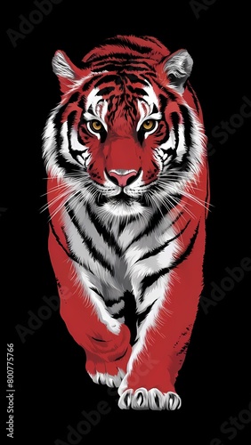 A captivating vector illustration of a majestic tiger