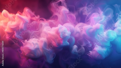 3d render, abstract background of fantasy neon cloud. Colorful smoke © Hammam