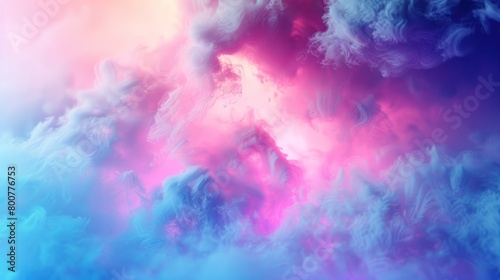 3d render, abstract background of fantasy neon cloud. Colorful smoke