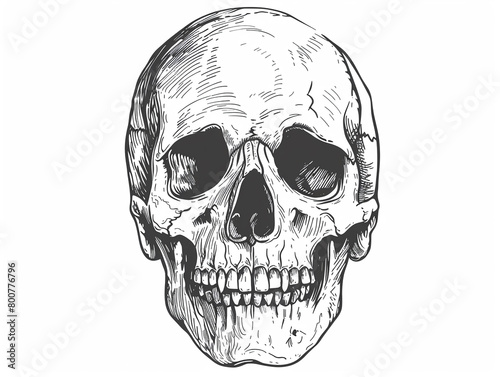Wallpaper Mural Hand drawn Skull Cartoon lines illustration on white background. Torontodigital.ca