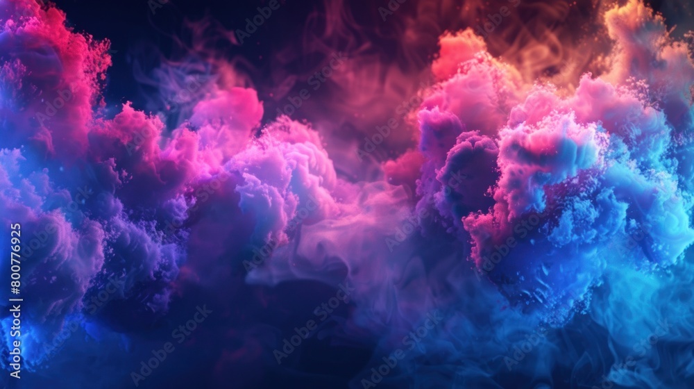 3d render, abstract background of fantasy neon cloud. Colorful smoke 3d render, abstract background of fantasy neon cloud. Colorful smoke