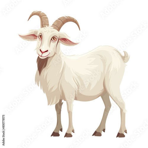 Healthy farm goat cartoon illustration photo