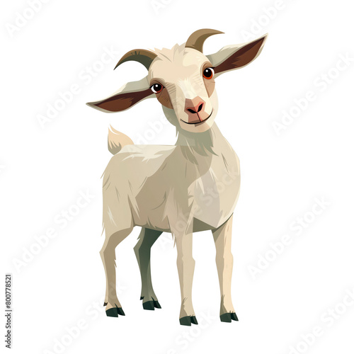 Cute cartoon goat illustration photo