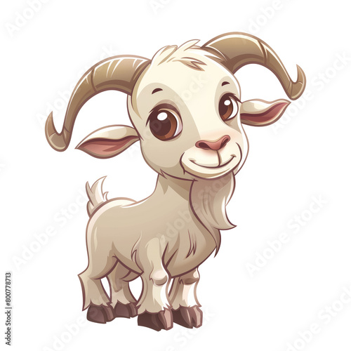 Cute little happy goat cartoon photo