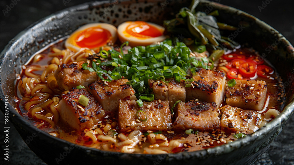 top view of a delicious ramen noodles, not spicy, photography top view of a delicious ramen noodles, not spicy, photography
