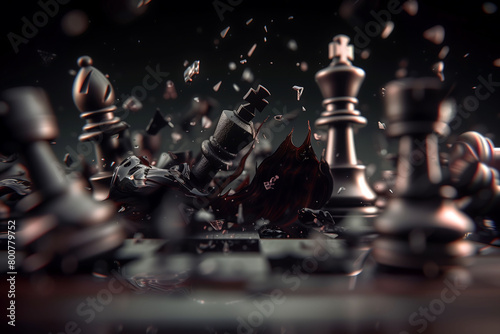 Chess Battle with Dramatic Piece Explosion