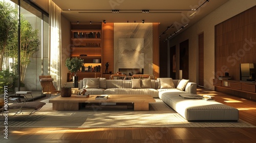Modern sophisticated living room interior composition 