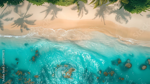 Azure Retreat  Aerial View of a Serene Tropical Beach