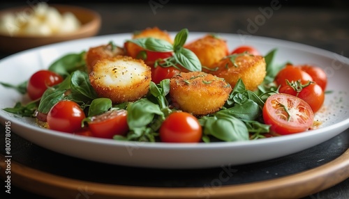 Caprese Salad Delight: A Fresh and Flavorful Tomato Salad with Fried Mozzarella