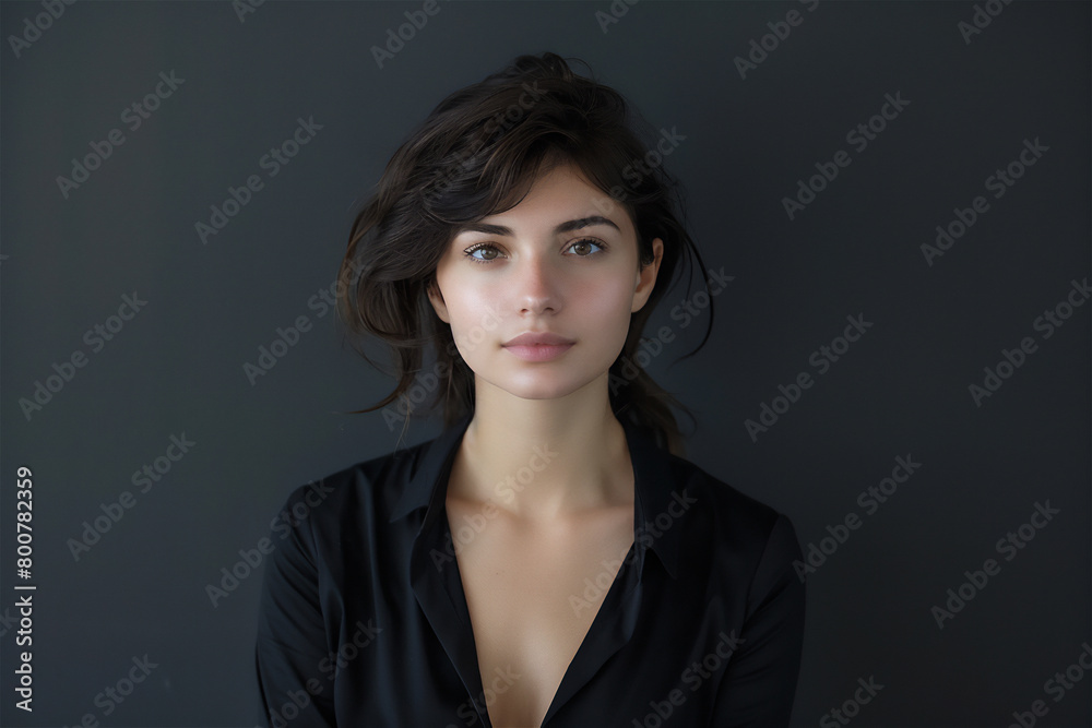 portrait of a woman with dark background portrait of a woman with dark background