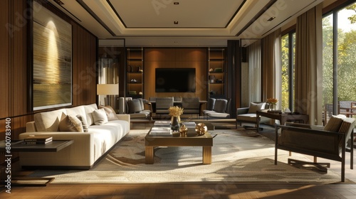 Modern living room interior composition 