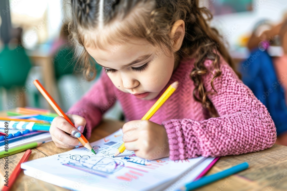 child learning to write with colorful crayons child learning to write with colorful crayons
